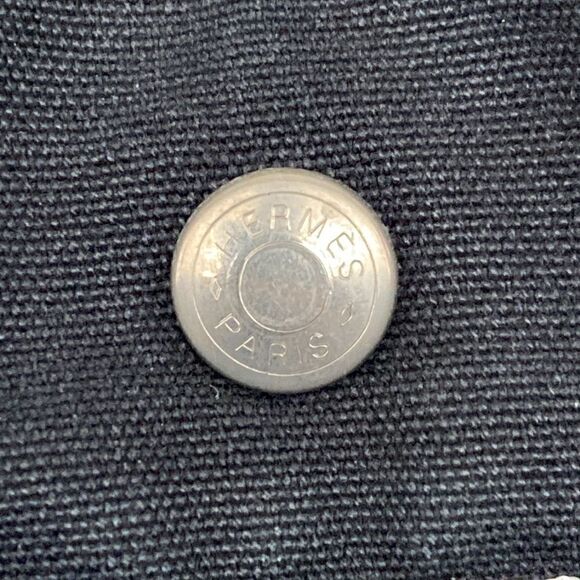 Authentic HERMES Deauville MM Hand Tote Bag Canvas Black - Picture 8 of 15